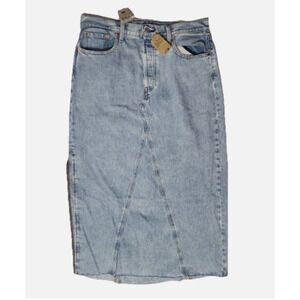 Levi's Women's Iconic Maxi Skirt Size 30 New -Blue Not In The Mood